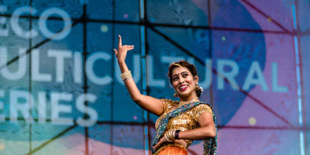 Indian woman dancing.
