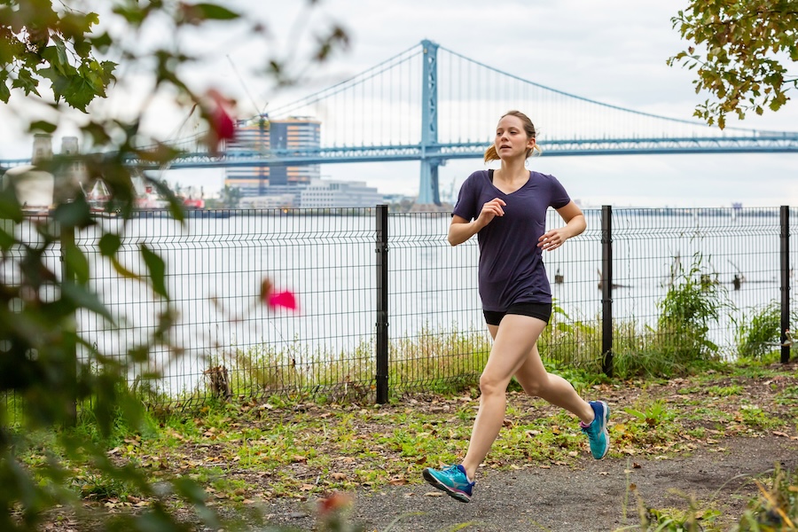 Runner on Pennsylvania's Delaware River Trail | Photo by Thom Carroll