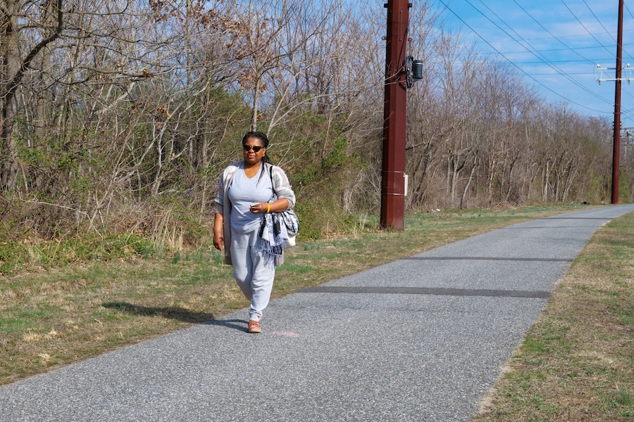 Walker on Monroe Township Bike Path | Photo courtesy Circuit Trails