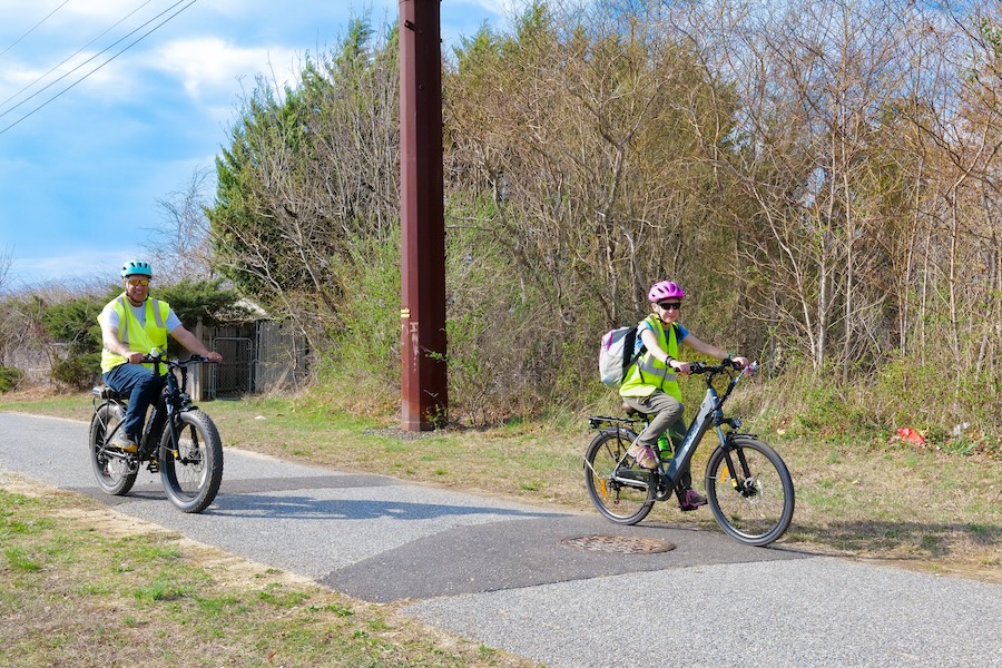 Bicyclists on Monroe Township Bike Path | Photo courtesy Circuit Trails