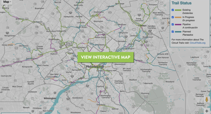 The Circuit Trails interactive map by dvrpc